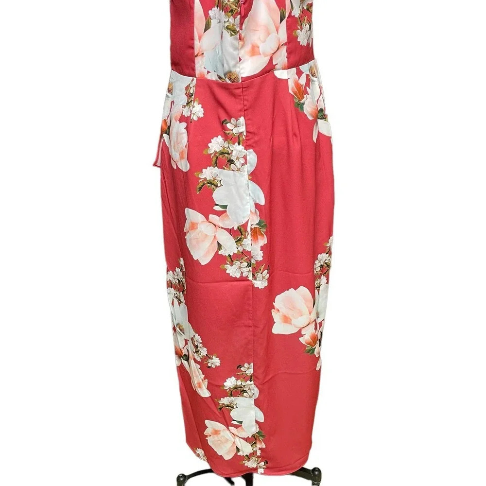 City Chic Lotus Love Dress Raspberry Pink White Plus Size 12 - Picture 8 of 11